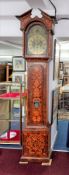 A large walnut and marquetry inlaid longcase clock, maker inscribed on dial Joseph Sephton of
