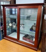 Terrys of York, Glass Display Cabinet. W81cm H27cm D45cm. 2 glass shelves. Glazed back and sides and