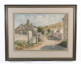David Newbould (1938-2018) Yorkshire artist, 'Nappa Scar, Near Aysgarth' signed and dated 1986, 32cm