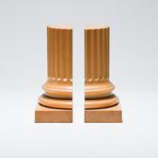 David Linley, a pair of sycamore bookends in the form of Roman columns, impressed signature,