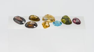 A collection of eight semi precious hardstones