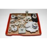 Collection of Plymouth Crested Ware, consisting of 19 pieces. Including Trinkets, Boxes, Candle