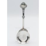 George V silver presentation spoon by Richard Martin & Ebenezer Hall, length 22cm, approx. 2.32oz.