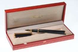 Dupont, a cased fountain pen with 18ct gold nib, with instructions number 4220.