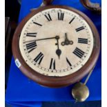 Victorian mahogany dial clock, 38cm (lacks glass)