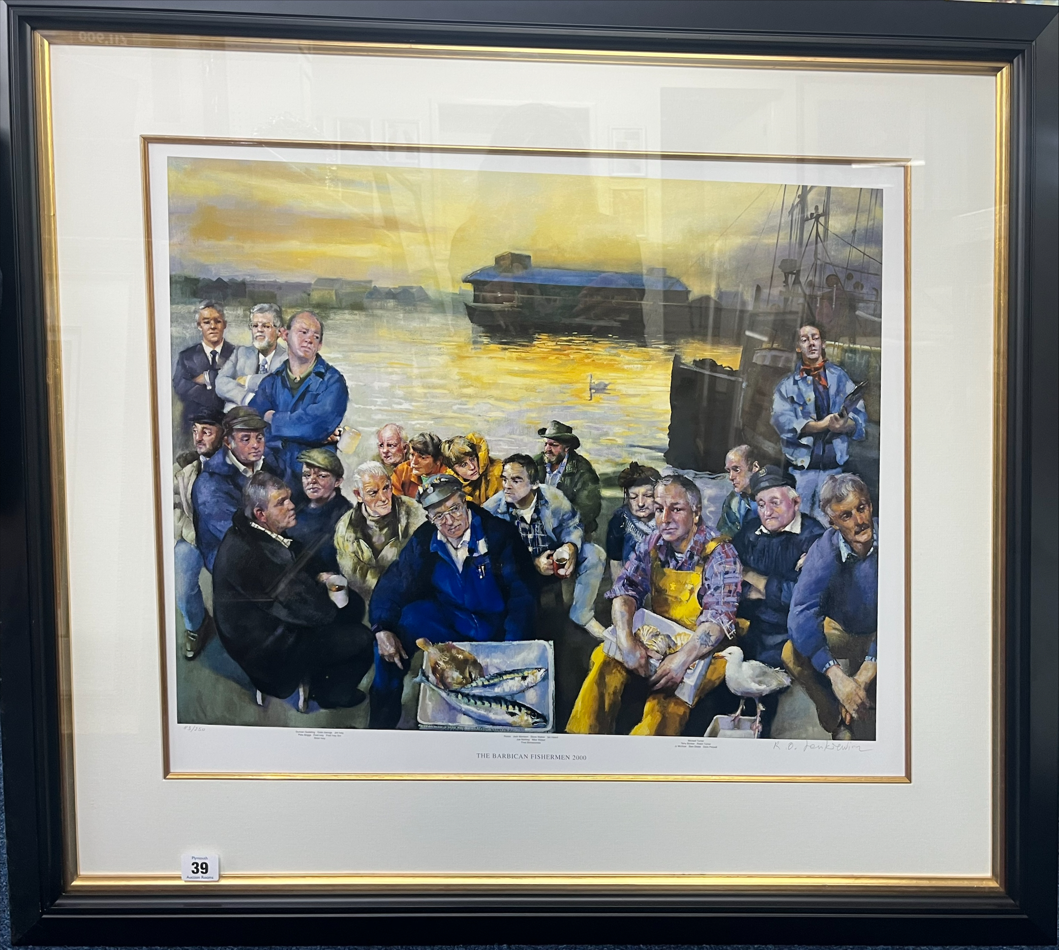 Robert Lenkiewicz (1941-2002), The Barbican Fishermen, 2000, signed edition print 83/250, framed and