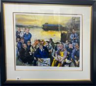 Robert Lenkiewicz (1941-2002), The Barbican Fishermen, 2000, signed edition print 83/250, framed and