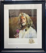 Robert Lenkiewicz (1941-2002), Self Portrait with Rose, 1998, signed edition print X/XV, with