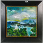 Landscape painting by unknown Cornish artist after Robert O. Lenkiewicz (1941-2003), signed by