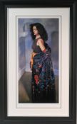 Robert Lenkiewicz (1941-2002) signed print, Anna with Black Shawl, No 411/475, framed & glazed,