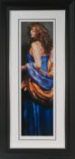 Robert Lenkiewicz (1941-2002) signed print, Karen in Blue, No 155/475, framed & glazed.