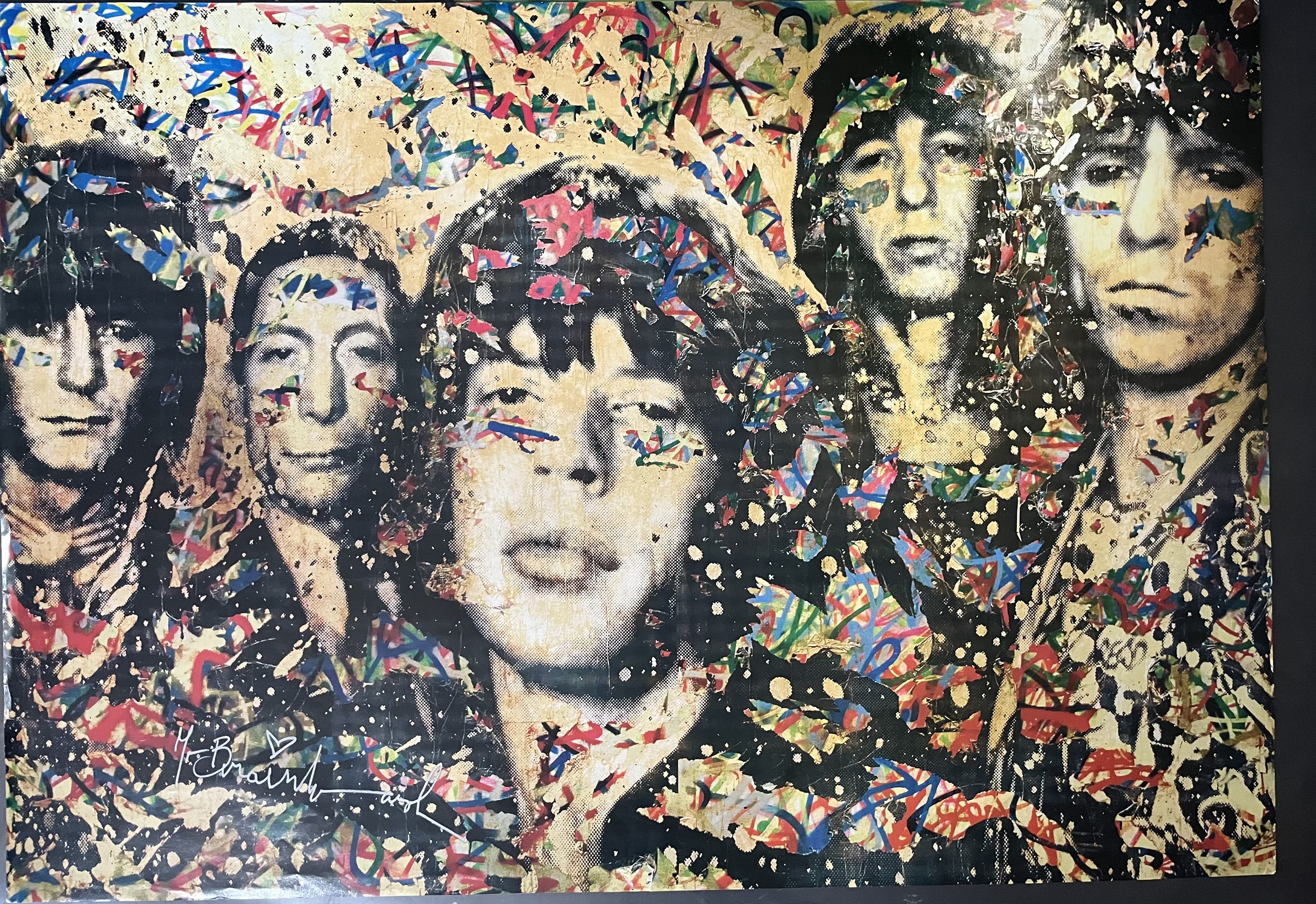 Mr. Brainwash, poster of Rolling Stones, unframed, with imperfections, 58cmx 83cm