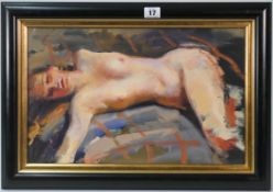 Robert Lenkiewicz (1941-2002) oil, Bianca Ciambriello, female nude, signed on reverse, glazed and