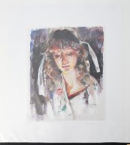 Robert Lenkiewicz (1941-2002) 'Study of Mary' signed limited edition print P/P 30/35, 41cm x 35cm,