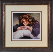 Robert Lenkiewicz (1941-2002) signed print, Study of Lisa, No 360/750, framed & glazed,