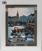 Michael D Hill, 'Study, Ilfracombe' small scale, acrylic on board, signed, 18cm x 13cm, framed.