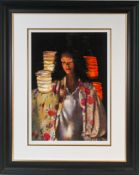Robert Lenkiewicz (1941-2002) signed print, Anna with Paper Lanterns, No 35/500, framed & glazed,