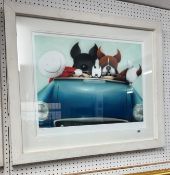 Doug Hyde (Born 1972), 'Boy Racers' limited edition 573/595, with certificate, giclee on paper, in a