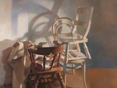 Robert Lenkiewicz (1941-2002) 'Still Life - Chairs' print on canvas, with certificate of