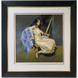 Robert Lenkiewicz (1941-2002) 'Esther Seated' signed limited edition print, number 113/475, framed