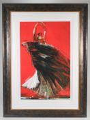 Fletcher Sibthorp, print 'Spanish dancer', signed by artist, 58/196, framed and glazed, 77cm x