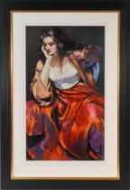 Robert Lenkiewicz (1941-2002) signed print, Esther Silver Locket, No 214/500, framed & glazed,
