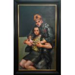 Robert Lenkiewicz (1941-2002) 'Gary and Carol in Leather', oil on canvas, framed, Project 16