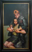 Robert Lenkiewicz (1941-2002) 'Gary and Carol in Leather', oil on canvas, framed, Project 16
