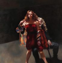 Robert Lenkiewicz (1941-2002) 'Painter With Janine' print on canvas, with certificate of