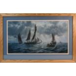 John Michael Groves (1937-2019), original pastel, North Sea Fishing, signed and dated '88, 48cm x