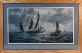 John Michael Groves (1937-2019), original pastel, North Sea Fishing, signed and dated '88, 48cm x