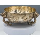 A Chinese export lobed silver bowl, circa 1900, of hexafoil form
