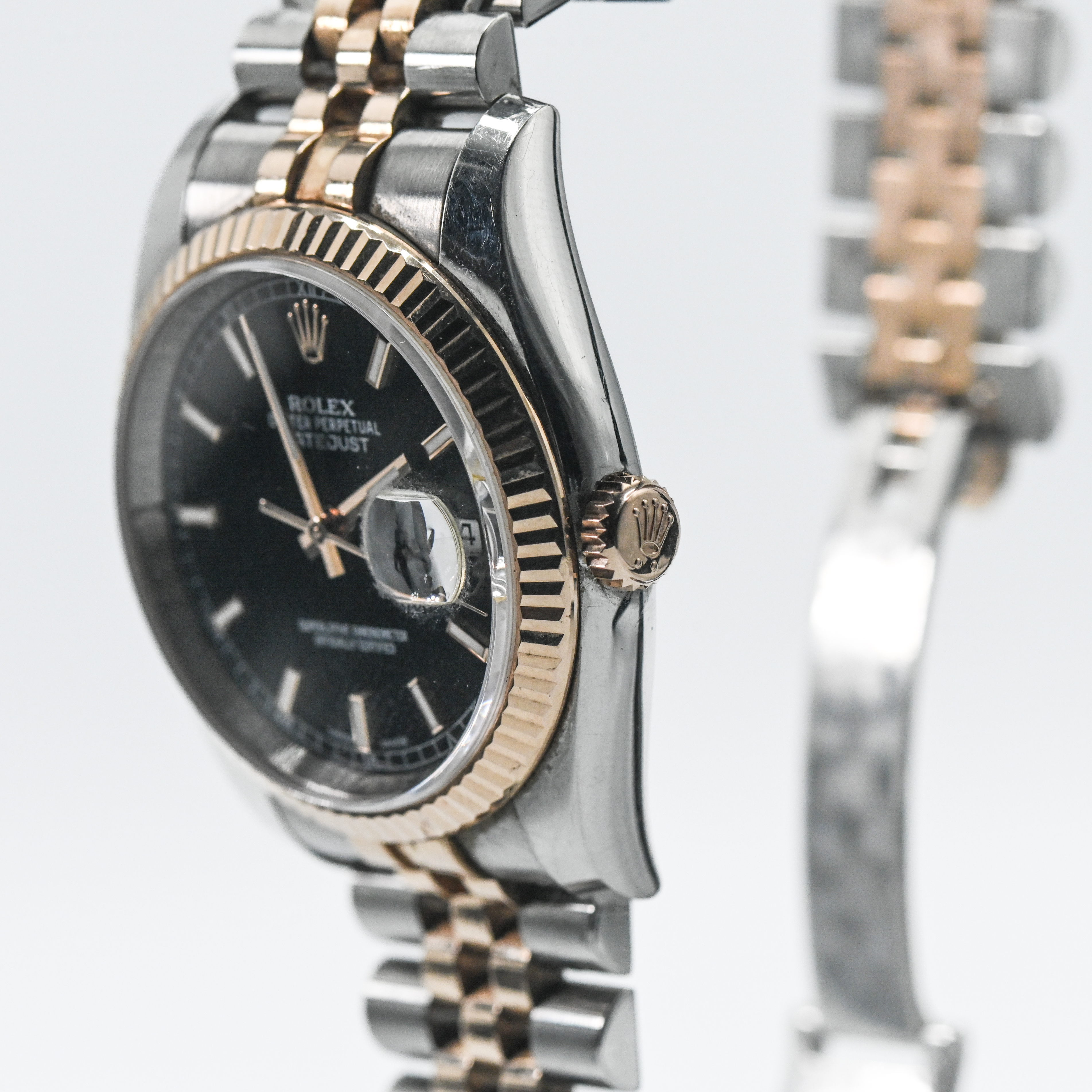 Rolex, a bi-metal rose gold & stainless steel automatic Rolex Oyster Perpetual Datejust wristwatch - Image 5 of 6