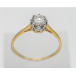 An 18ct yellow gold brilliant cut solitaire ring, measured 0.59ct total diamond weight,