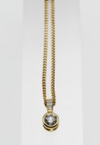 An 18ct yellow gold single stone diamond pendant, approx. 0.20ct.