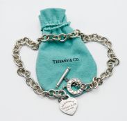 Tiffany, a silver necklace chain with pouch and box, approx. 2.41oz.