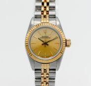 A ladies Rolex Oyster Perpetual wristwatch, model 69173, serviced 2016, in steel and gold, jubilee