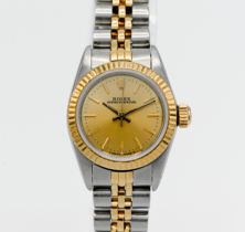 A ladies Rolex Oyster Perpetual wristwatch, model 69173, serviced 2016, in steel and gold, jubilee