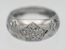 An 18ct white gold and diamond set ring, size M