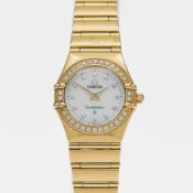 Omega, a ladies 18ct carat gold and diamond set wristwatch, signed Omega, model Constellation