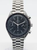 Omega, a gents stainless steel automatic Speedmaster, reduced size model, serial number 58148555,