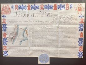 A Cattewater conveyance with original blue wax seal, detailing the sale of land circa 1893 for the
