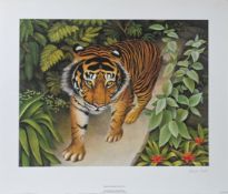 Beryl Cook (1926-2008), Tiger in Kew Gardens, signed limited edition print, inscription on front