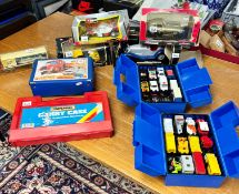 Collection of diecast models including Matchbox models, Matchbox travel cases also large scale