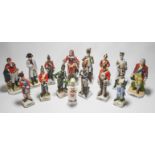 Collection fourteen, mainly Alfretto collectors Military figures also a Worcester figure 'Polly