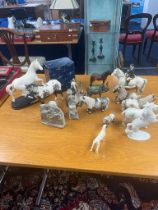 Collection of Beswick and Doulton horses including horse and lady rider figure, Cheval horses, '