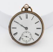 A 9ct gold open face pocket watch with Arabic dial, sub second dial, total weight 87.7g (damaged