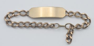 A 9ct gold identity bracelet, approx. 34.8g.