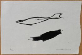 Kim Atkinson, two seals in black and white (1987), signed limited edition print 2/25. (20cm x