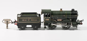 Hornby mid-1930s ‘No 1 Special’ Clockwork ‘0’ Gauge GWR No 4700 0-4-0 Locomotive and Tender. In good